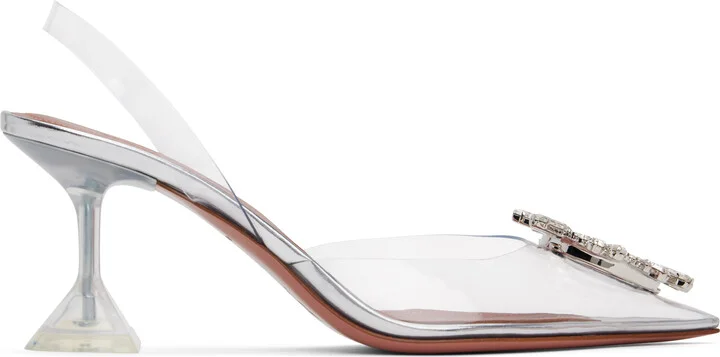 Amina Muaddi Transparent Begum Glass Sling 70 Heels