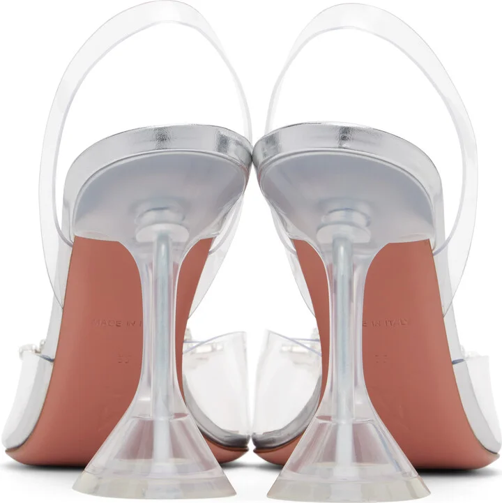 Amina Muaddi Transparent Begum Glass Sling Heels - Image 2