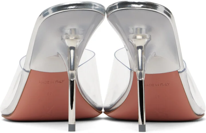 Amina Muaddi Transparent Bianca Glass Slipper 95 Mules - Image 2