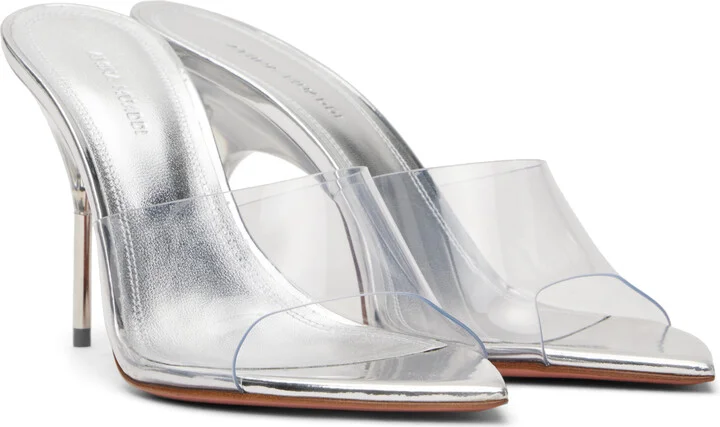 Amina Muaddi Transparent Bianca Glass Slipper 95 Mules - Image 4