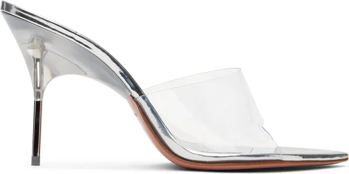 Amina Muaddi Transparent Bianca Glass Slipper 95 Mules