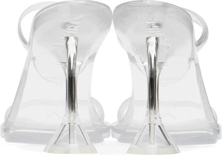 Amina Muaddi Transparent Brito Slipper Heeled Sandals - Image 2