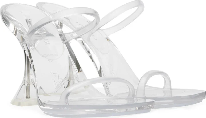 Amina Muaddi Transparent Brito Slipper Heeled Sandals - Image 4