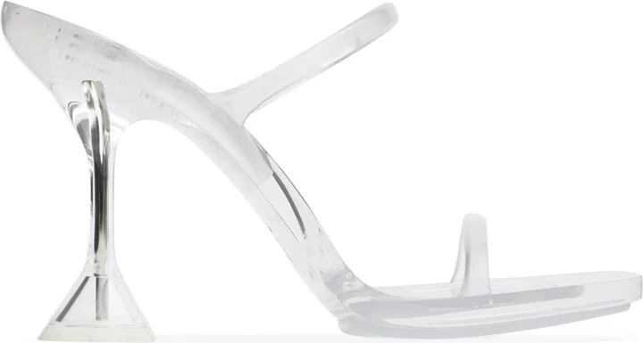 Amina Muaddi Transparent Brito Slipper Heeled Sandals
