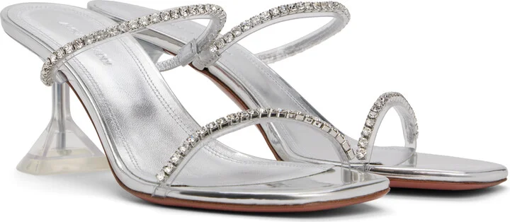Amina Muaddi Transparent Gilda Glass Slipper 70 Heeled Sandals - Image 4
