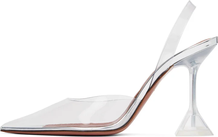 Amina Muaddi Transparent Holli Glass Sling Heels - Image 3
