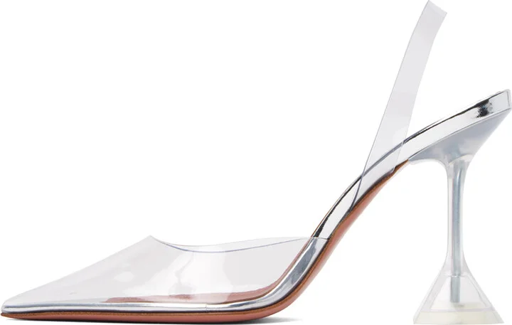 Amina Muaddi Transparent Holli Glass Sling Heels - Image 3