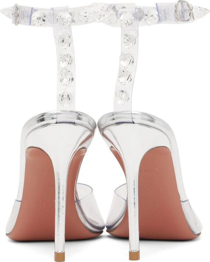 Amina Muaddi Transparent Julia Glass Heels - Image 2