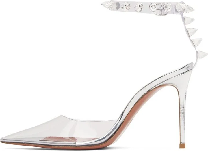 Amina Muaddi Transparent Julia Glass Heels - Image 3