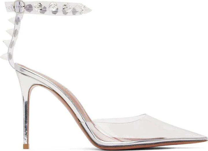 Amina Muaddi Transparent Julia Glass Heels