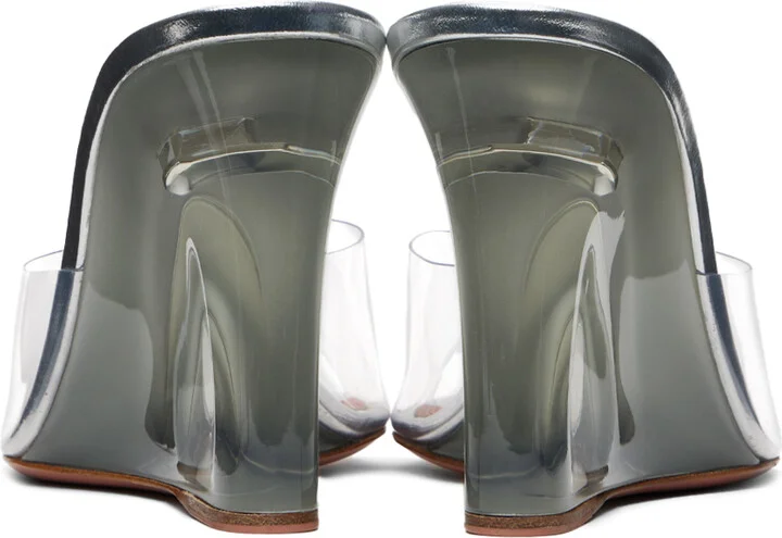 Amina Muaddi Transparent Lupita Glass Heeled Sandals - Image 2