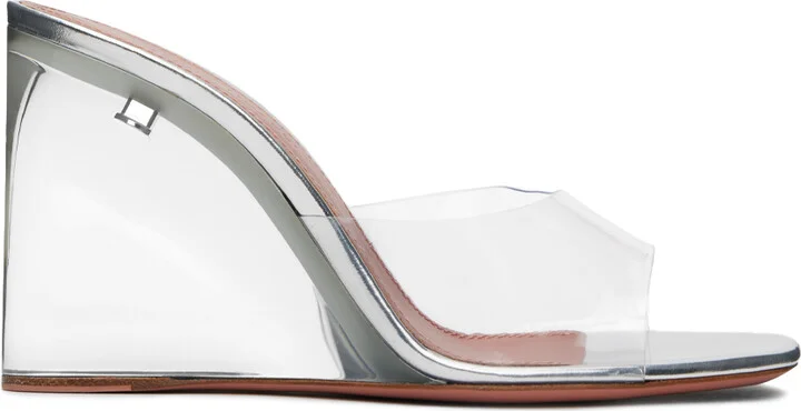 Amina Muaddi Transparent Lupita Glass Heeled Sandals