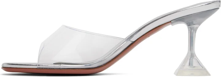 Amina Muaddi Transparent Lupita Glass Slipper 70 Heeled Sandals - Image 3