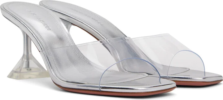 Amina Muaddi Transparent Lupita Glass Slipper 70 Heeled Sandals - Image 4