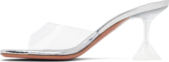 Amina Muaddi Transparent Lupita Glass Slipper 70 Heeled Sandals - Image 3