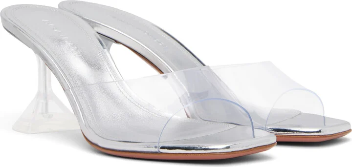 Amina Muaddi Transparent Lupita Glass Slipper 70 Heeled Sandals - Image 4