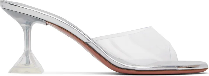 Amina Muaddi Transparent Lupita Glass Slipper 70 Heeled Sandals