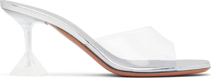 Amina Muaddi Transparent Lupita Glass Slipper 70 Heeled Sandals