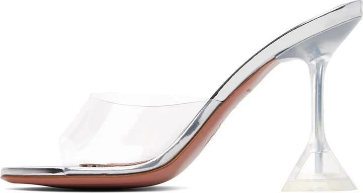 Amina Muaddi Transparent Lupita Glass Slipper Heeled Sandals - Image 3