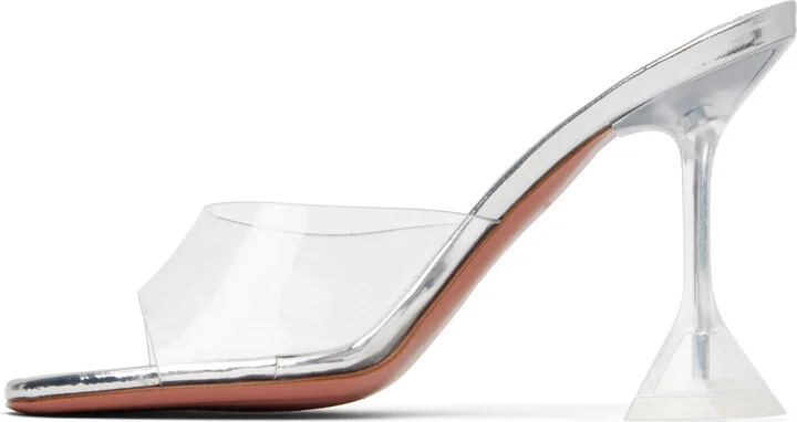 Amina Muaddi Transparent Lupita Glass Slipper Heeled Sandals - Image 3