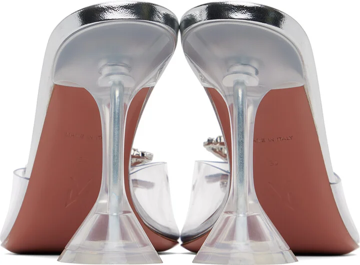 Amina Muaddi Transparent Rosie Glass Slipper Heeled Sandals - Image 2