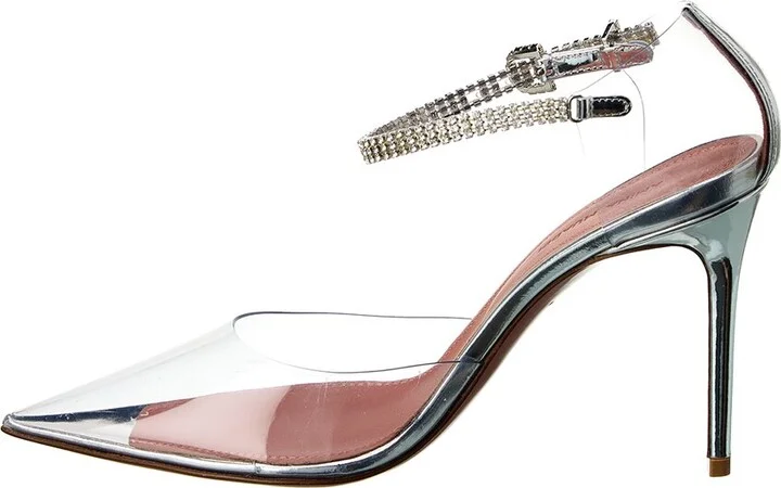 Amina Muaddi Ursina Vinyl & Leather Pump - Image 2