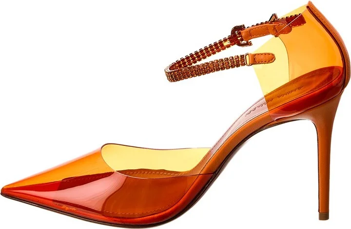 Amina Muaddi Ursina Vinyl & Leather Pump - Image 2