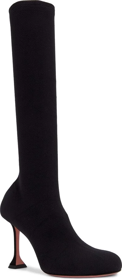 AMINA MUADDI Veneda 95 Stretch Knit Boot in Black - Image 2