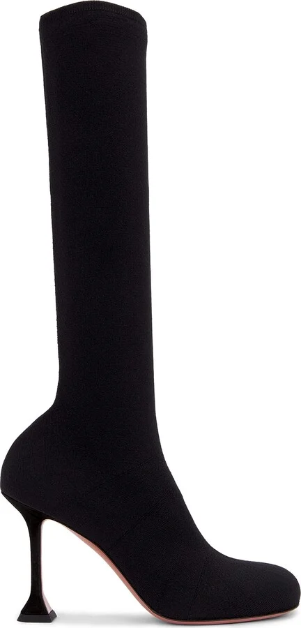 AMINA MUADDI Veneda 95 Stretch Knit Boot in Black