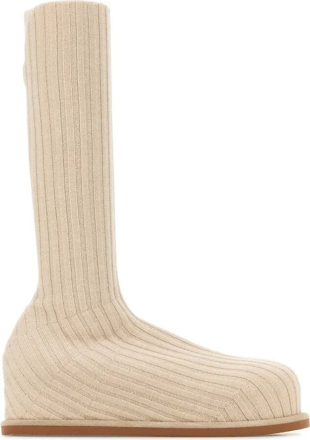 Amina Muaddi Veneda Stretch Knitted Boots