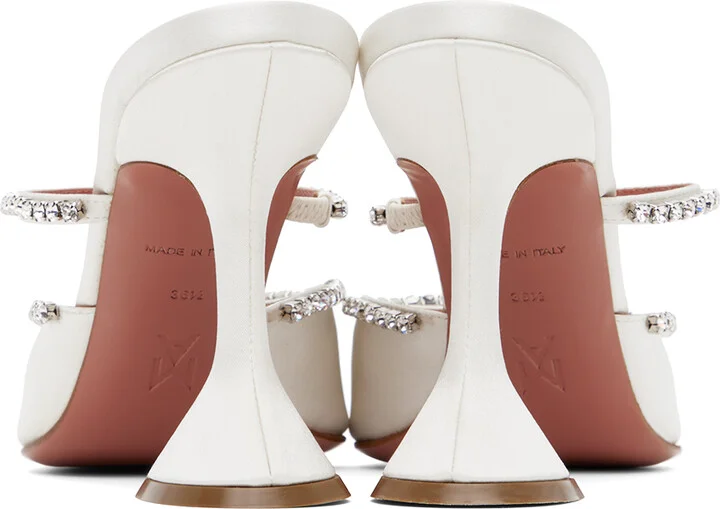 Amina Muaddi White Gilda Mules - Image 2