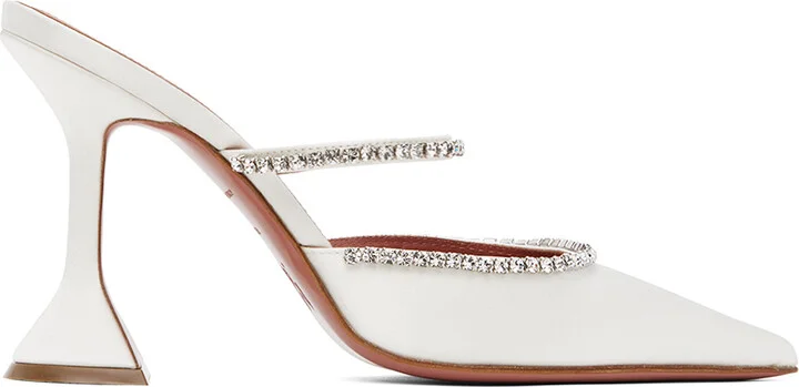 Amina Muaddi White Gilda Mules