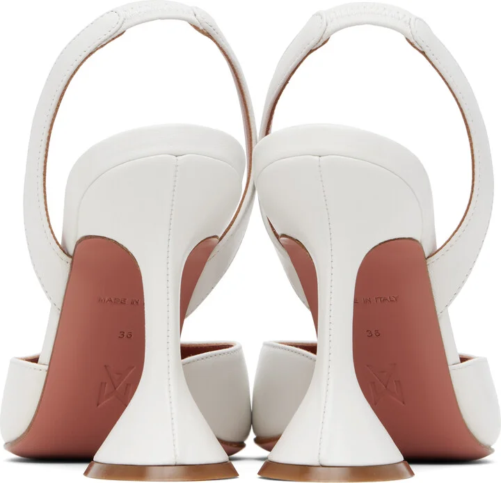 Amina Muaddi White Holli Sling 95 Heels - Image 2