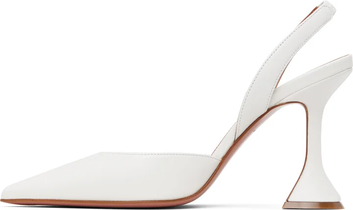 Amina Muaddi White Holli Sling 95 Heels - Image 3