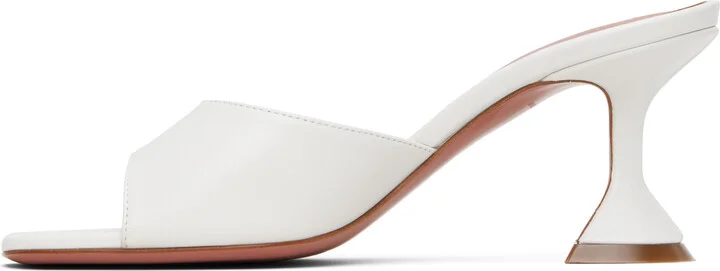 Amina Muaddi White Lupita Slipper 70 Heeled Sandals - Image 3