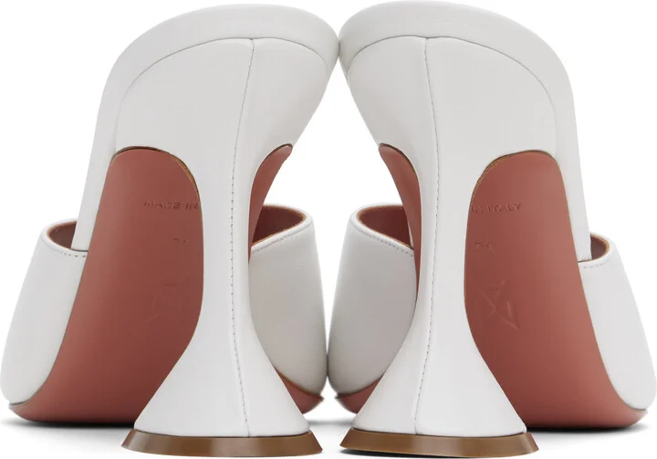 Amina Muaddi White Lupita Slipper Heeled Sandals - Image 2