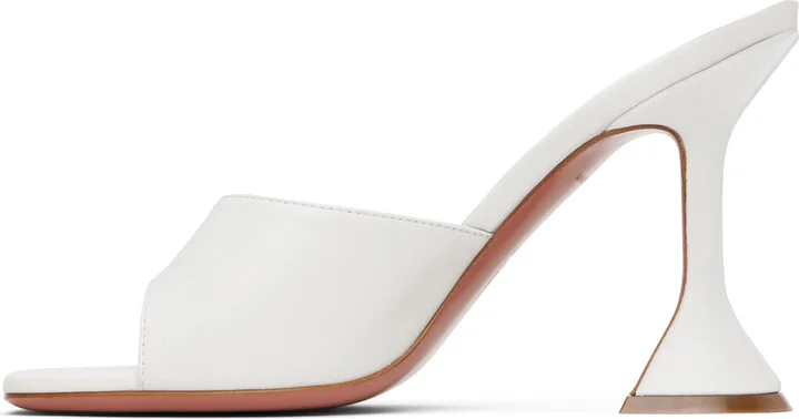 Amina Muaddi White Lupita Slipper Heeled Sandals - Image 3
