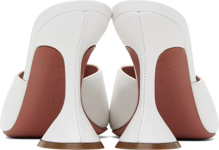 Amina Muaddi White Lupita Slipper Heeled Sandals - Image 2
