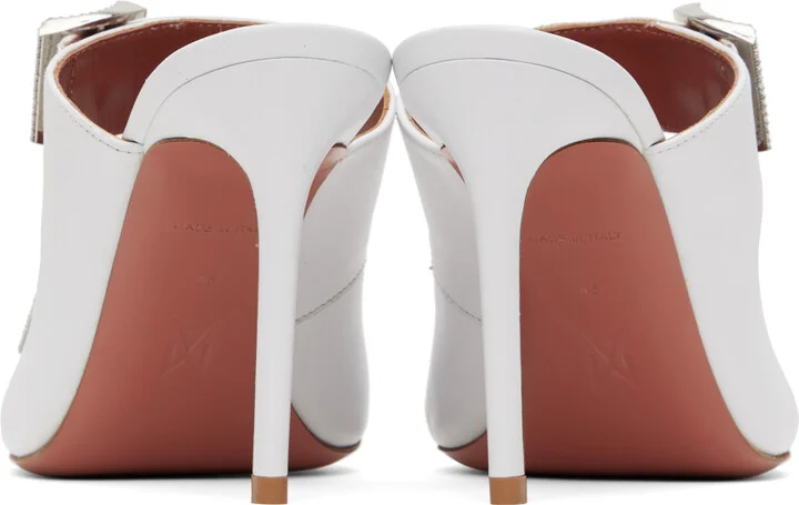 Amina Muaddi White Millie Heeled Sandals - Image 2