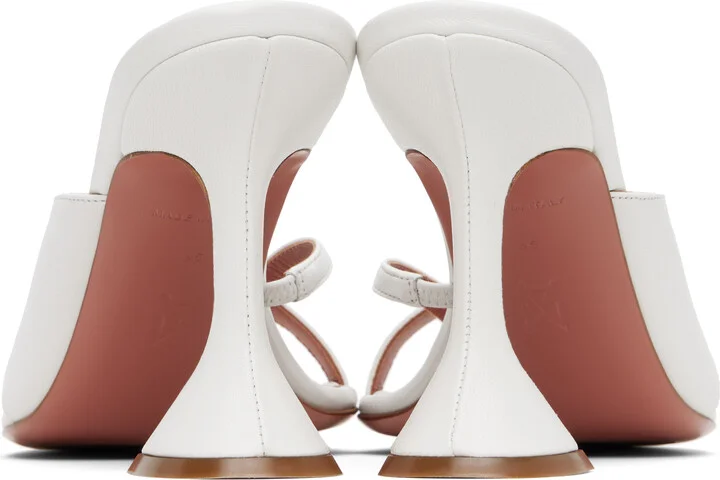 Amina Muaddi White Shiona Slipper Heeled Sandals - Image 2