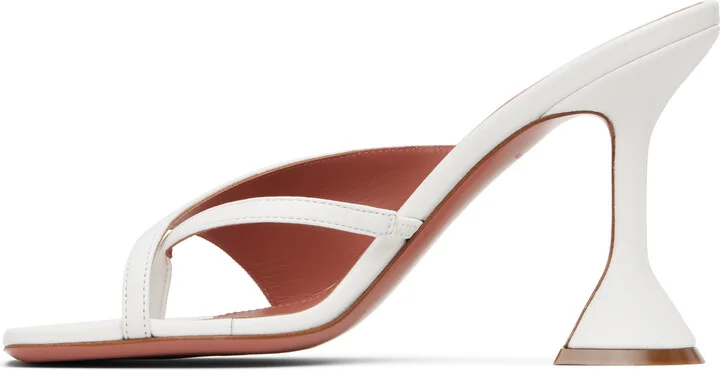 Amina Muaddi White Shiona Slipper Heeled Sandals - Image 3
