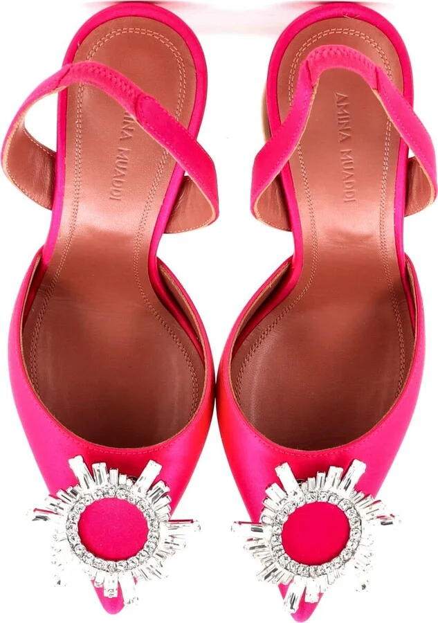 Amina Muaddi Women's Begum Pumps Satin 95 - Image 2