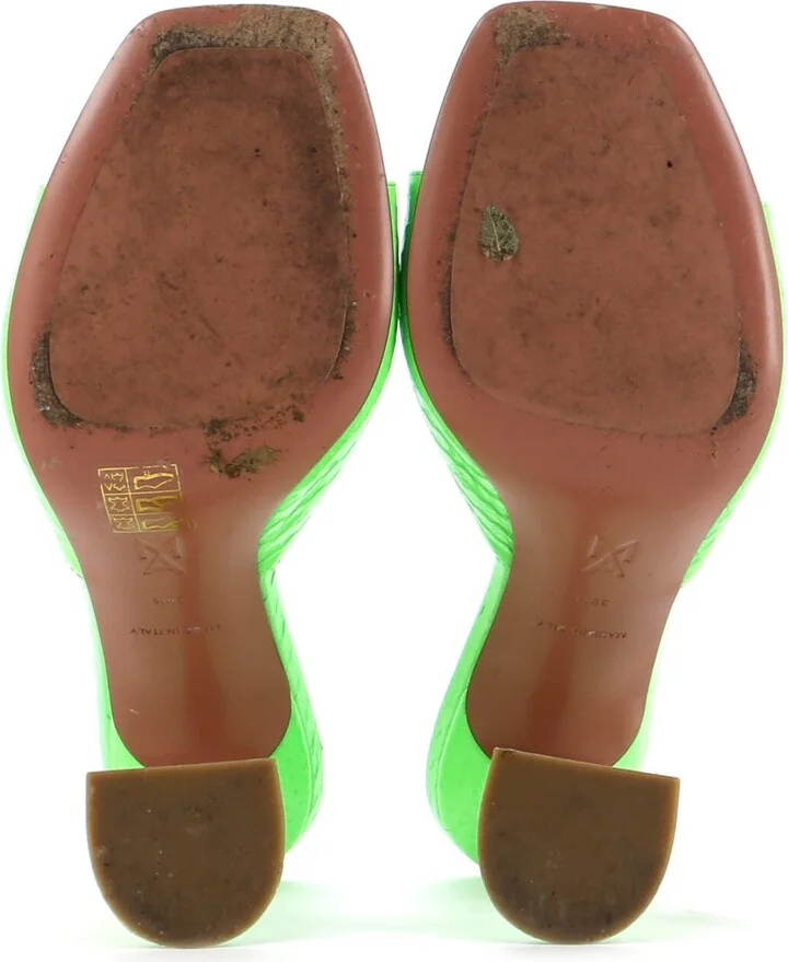 Amina Muaddi Women's Lupita Heeled Mules Crocodile Embossed Leather 90 - Image 4