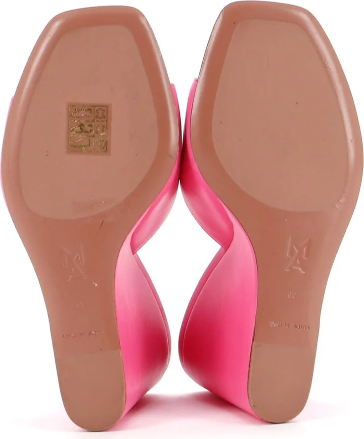 Amina Muaddi Women's Lupita Wedge Sandals Leather - Image 4
