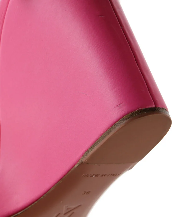 Amina Muaddi Women's Lupita Wedge Sandals Leather - Image 6