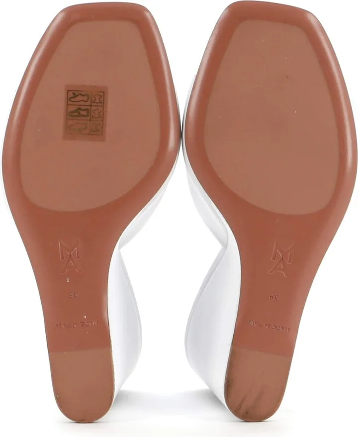 Amina Muaddi Women's Lupita Wedge Sandals Leather - Image 4