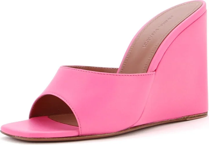 Amina Muaddi Women's Lupita Wedge Sandals Leather