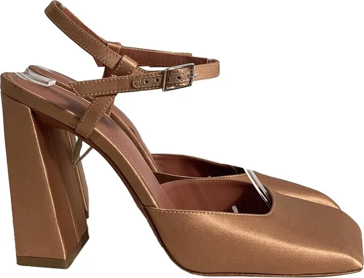AMINA MUADDI Women's Satin Charlotte Pump (Authentic Pre-Loved)
