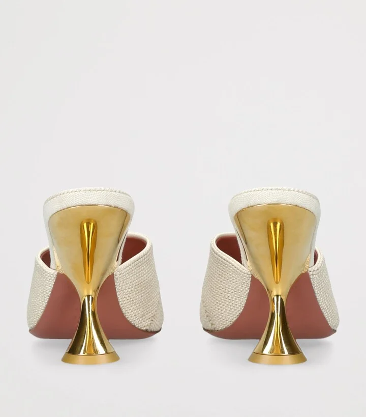 Amina Muaddi Woven Taylor Heeled Mules 90 - Image 2