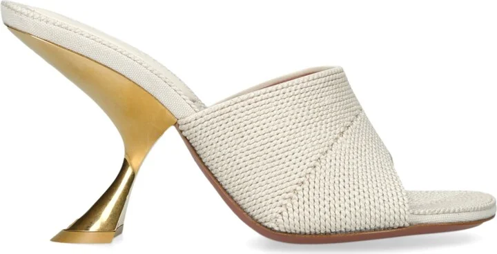 Amina Muaddi Woven Taylor Heeled Mules 90